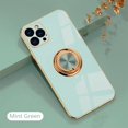 thumbnail image 3 of Luxury Plating Silicone Case For iPhone 15 14 13 12 11 Pro Xs Max Mini SE X XR 7 8 Plus Metal Ring Holder Stand Soft Phone Cover, 3 of 5