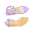 thumbnail image 4 of BLISSFUL STEP Women's Clear Strap Lace Up Clear Stiletto Heel Sandals Purple 8, 4 of 7