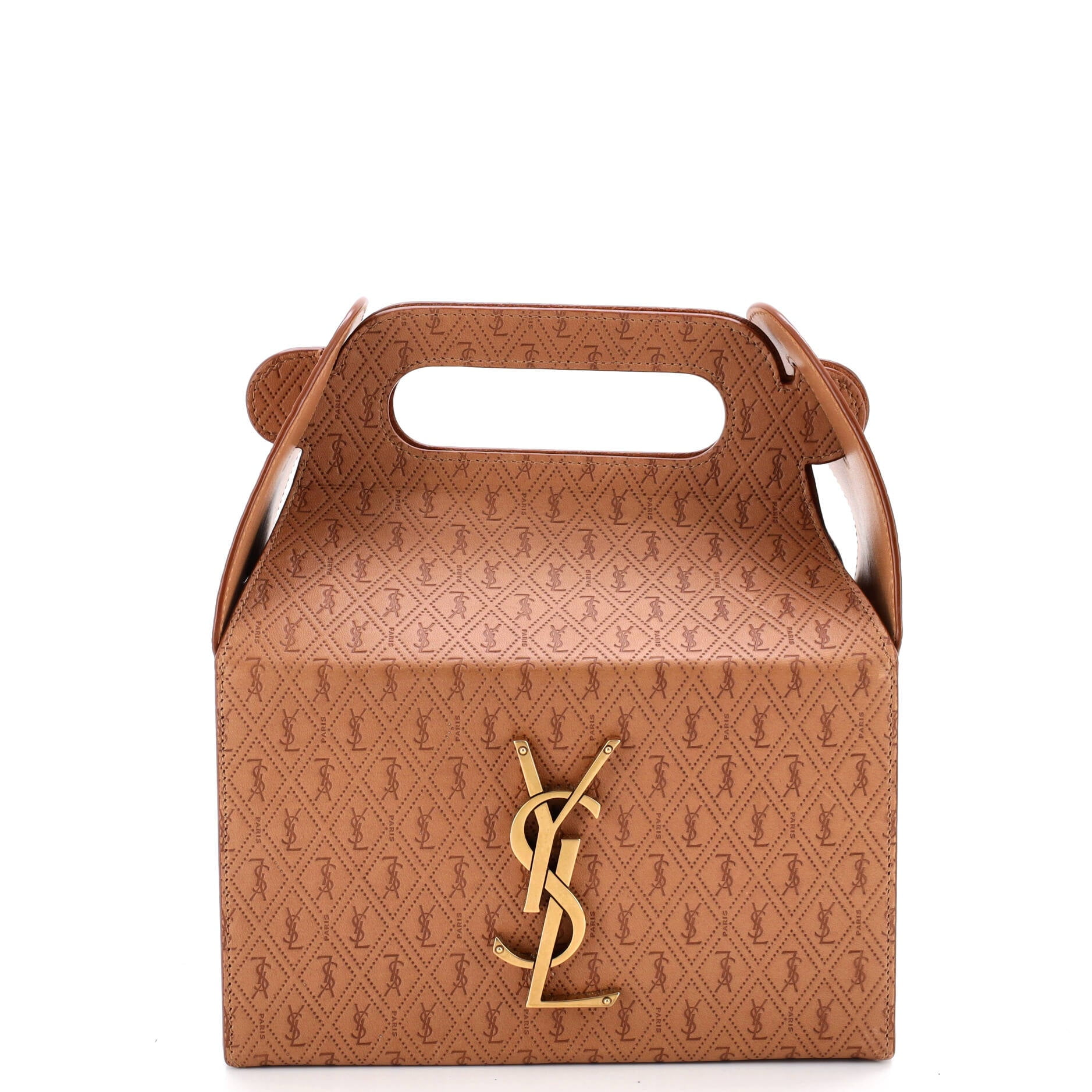 Pre-Owned Saint Laurent Take-Away Box Bag Monogram All Over Leather By Rebag