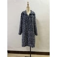 thumbnail image 4 of Women's Faux Fur Leopard Coat Winter Fall Lapel Collar FuzzyFur--Open Front Fleece Fur Jackets, 4 of 9