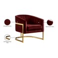 thumbnail image 4 of Meridian Furniture Carter Fauteuil d'Appoint en Velours Bourgogne avec Base Dorée, 4 of 5