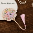thumbnail image 3 of Dsgvw Hand Mirror, Handheld Mirror with Hummingbird Embossed Patterns, Elegant Metal Hand Craft Makeup Mirror, Beautiful Gift Value, Compact and Portable (Hummingbird Gold), 3 of 5