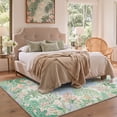 thumbnail image 2 of KUETH 8x10 Machine Washable Floral Rug for Living Room, Large Soft Low Pile Non Slip Backing Area Rug, Pastel Mint Rug for Bedroom Dining Room Office, 2 of 5