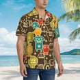 thumbnail image 5 of Daiia Robot and Monsters Hawaiian Shirt for Men Gentle Cotton Regular Short Sleeve Casual-Large, 5 of 9