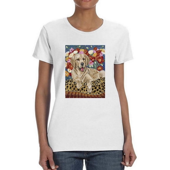 Golden Boy Retriever T-Shirt Women -Carolee Vitaletti Designs, Female 4X-Large