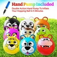 thumbnail image 2 of Bottles N Bags 2 Animal Hopper Ball - 20-inch Bouncy Ball with 2 Handles - EZ to Inflate Bounce Ball with Hand Pump- Bouncing Jumping Ball for Toddlers, Kids 3+ (2 Pack) Color May Very., 2 of 4
