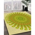 thumbnail image 3 of Ahgly Company Machine Washable Indoor Square Transitional Bold Yellow Area Rugs, 4' Square, 3 of 7