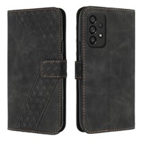 Dteck Case for Samsung Galaxy A53 5G,Magnetic Leather Card Holder Wallet Kickstand Hybrid Rubber Cover with Strap for Galaxy A53 5G,Black