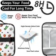 thumbnail image 4 of Football and Hockeyball White Pattern Bento School Insulated Lunch Bag Box with Shoulder Strap and Bottle Holder, 11" X 9.5" X 3.5", 4 of 5