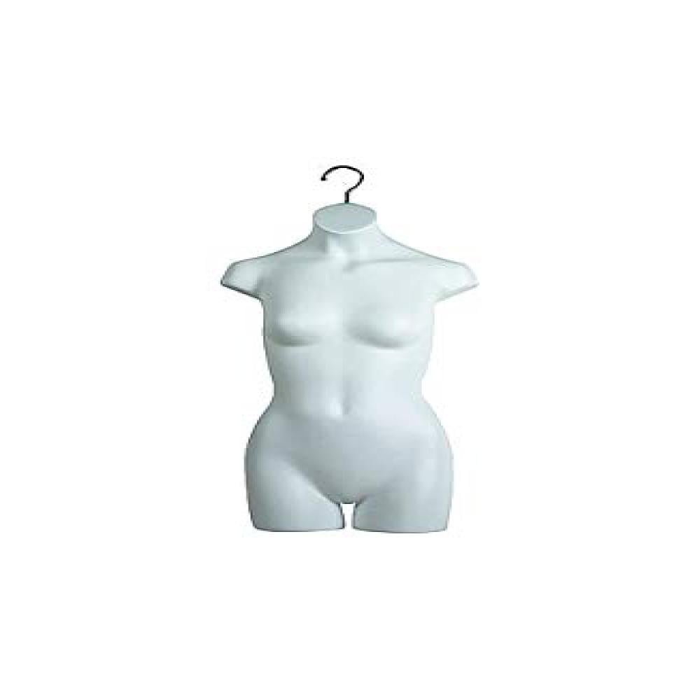 White Only Hangers Plus Size Female Mannequin 