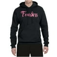 thumbnail image 2 of Wild Bobby, Fearless Pink Ribbon Support Warrior Women, Breast Cancer Awareness, Unisex Graphic Hoodie Sweatshirt, Black, Small, 2 of 5