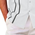 thumbnail image 6 of SHTXOZHI Men's Cuban Guayabera Shirt Short Sleeve Button Down Plus Size Shirts Wedding Summer Beach Tops, 6 of 6