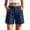 Navy, variant on Omexry Maternity Shorts for Women Women's Summer Solid Color Casual Shorts with Pockets and Multiple Buttons Black S