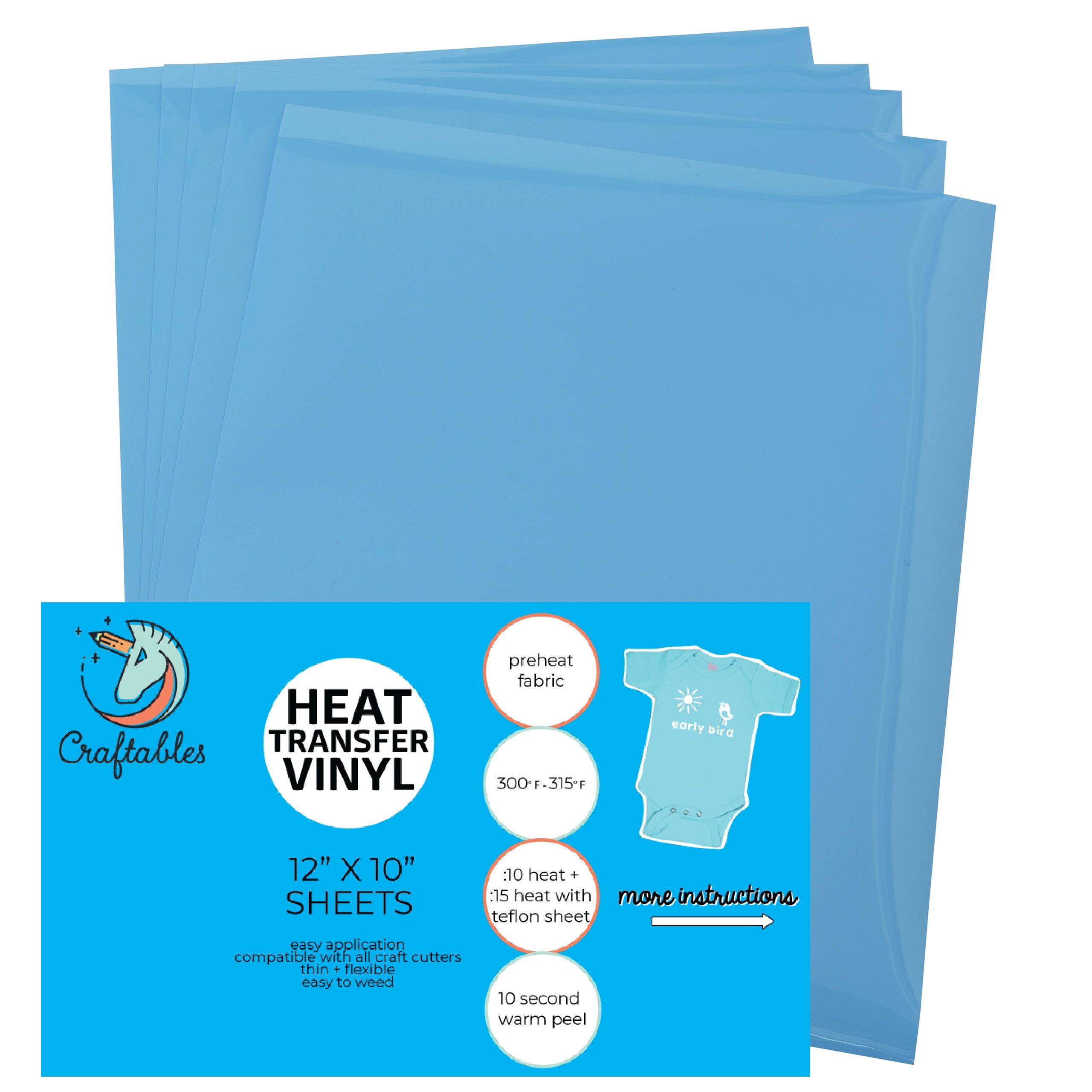 Craftables Baby Blue Heat Transfer Vinyl