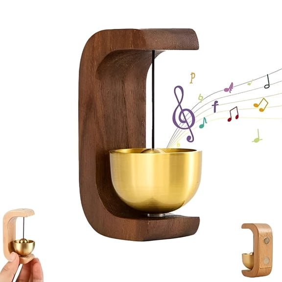 LAMIRO Suction Door Type Solid Wood Wind Chime,Door Chime Magnetic Doorbell,Shopkeepers Bell for Door Opening,Doorbell Chime for Refrigerator,Room,Garden