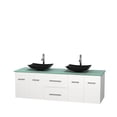 thumbnail image 2 of Wyndham Collection  Centra White 72-inch Double Green Glass Vanity, 2 of 4