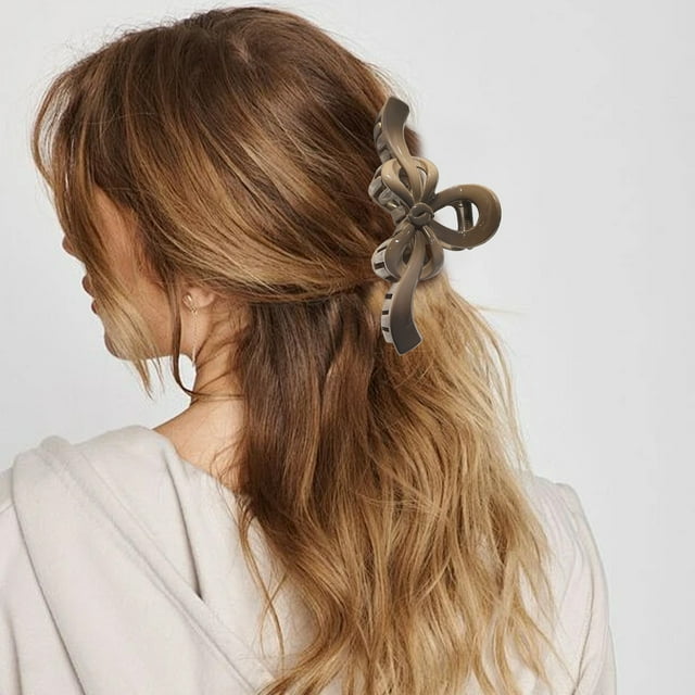 Pinzas para el cabello para mujer, pinzas para peinar, pinzas para el cabello para niñas, elegantes pinzas para el cabello con lazo acrílico - Novedad 2024, tamaño grande con diseño elegante - Accesor