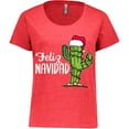 thumbnail image 3 of Inktastic Feliz Navidad Christmas Cactus in Santa Hat Women's Plus Size T-Shirt, 3 of 5