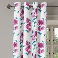 thumbnail image 2 of Ambesonne Vintage Grommet Curtain, Poppies Leaves Buds, 50" x 108", Fuchsia and Petrol Blue, 2 of 6