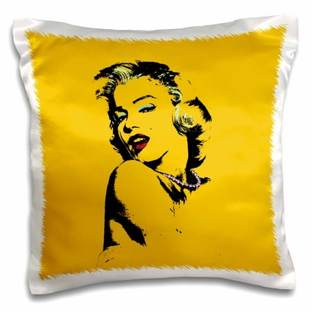 3dRose Sexy image of Marilyn Monroe. Yellow. Popular print. Best seller. - Pillow Case, 16 by