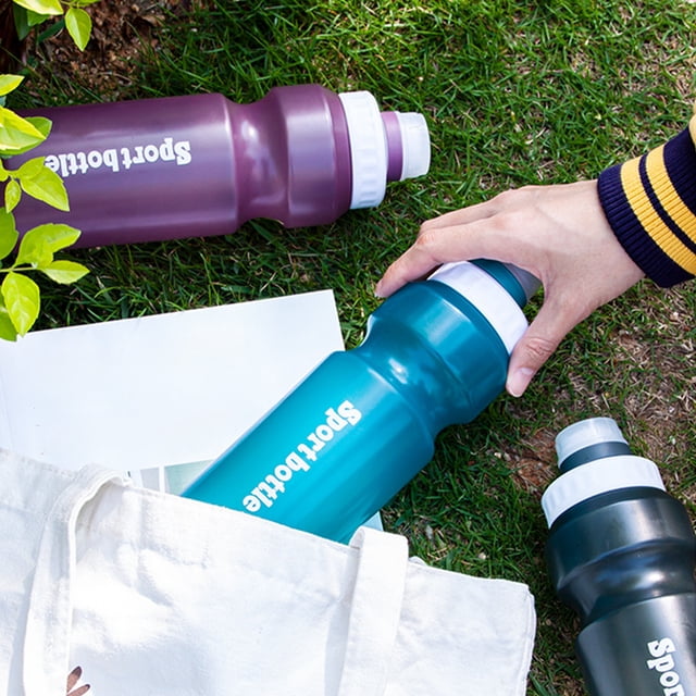 Fiudx Botella Deportiva de Gran Capacidad, Cierre Hermético, Portátil para Gimnasio, Actividades Al Aire Libre y Oficina, Material Duradero, 750 Ml, Colores Modernos Gris y Azul.