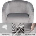 thumbnail image 4 of ONKER Velvet Accent Chair, Modern Club Chair Upholstered Armchair with Solid Legs Comfy Sofa Chair for Living Room/Bedroom/Waiting Room, Grey, 4 of 18