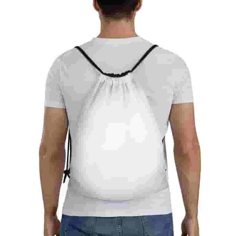 ★DANDEL★ DD dot symbol gym sack string bag WHITE Kdxio White Print Drawstring Backpack Bag,Waterproof Draw