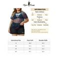 thumbnail image 6 of Unique Bargains Women's Plus Size T-shirt Sheer Mesh Drop Shoulder Short Sleeve Blouse 1X Black Purple, 6 of 6