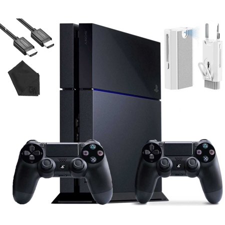 Sony PlayStation 4 500GB Gaming Console Black  HDMI Cable 2 Controller With Cleaning Kit Like New