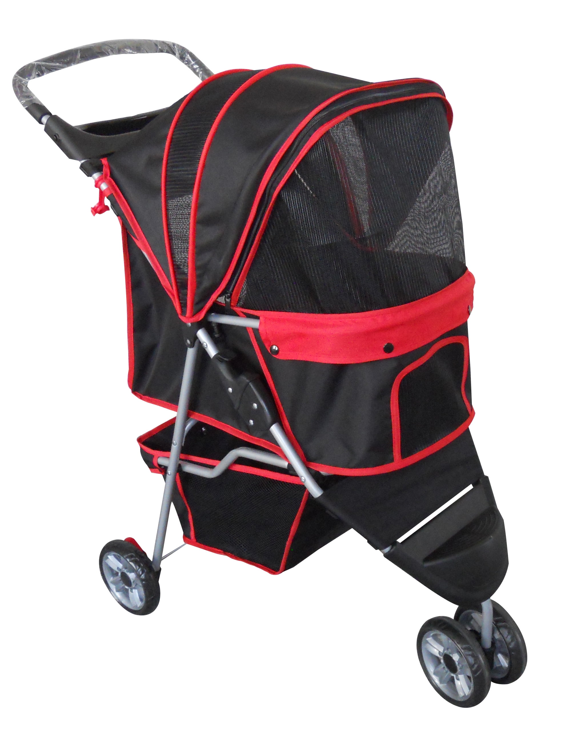 Pet Jogging Stroller With Cup Holder Black