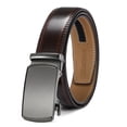 thumbnail image 1 of Cinturón CHAOREN de piel burdeos para hombre, vestido casual, vaqueros, 1 of 7