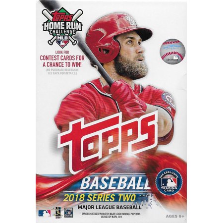 - 2018 Topps Series Two Factory Sealed Hanger Box with 72 Cards per box including 2 RETAIL EXCLUSIVE Legends in the Making Cards and Possible Autos, Game Used Relic cards and more!