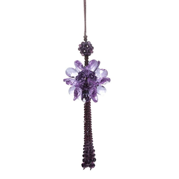 Crystal Flower Car Hanging Ornament Car Pendant Charm Accessories Hanging Decoration (Purple)