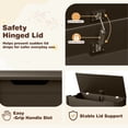 thumbnail image 2 of PAPROOS Toy Box for Boys Girls, Wooden Kids Toy Chest with Storage Bench and Safety Hinged Lid, Modern Toy Storage Organizer for Living Room, Bedroom, Toddler Room, Coffee, 2 of 10