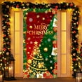thumbnail image 4 of PuSpu Christmas Door Curtain 185x90cm Red Polyester Reusable Festive Panel, Snowflake & Holly Print, Holiday Entrance Decor, Easy Hang & Store, Seasonal Home Accent, 4 of 6
