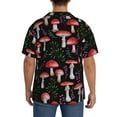 thumbnail image 3 of Sikiie Red Mushrooms Men's Wrinkle Free Untucked Cuban Shirt Business Casual Button Down Shirts Short Sleeve ShirtSmall, 3 of 5