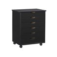 thumbnail image 1 of Craydon Six-Drawer Wide Roll Cart, Black, 1 of 8