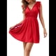 thumbnail image 2 of Vestido de Verano para Mujer, con Mangas con Volantes y Cuello en V Rojo XXL, 2 of 9