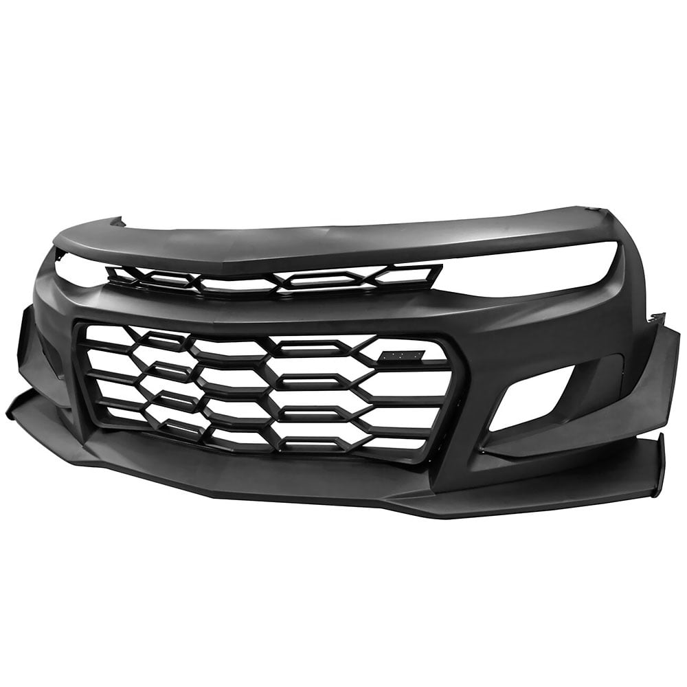 Ikon Motorsports Front Bumper Cover Compatible with 2019-2024 Chevy Camaro 1LE Style Front Bumper Conversion Guard Unpainted PP