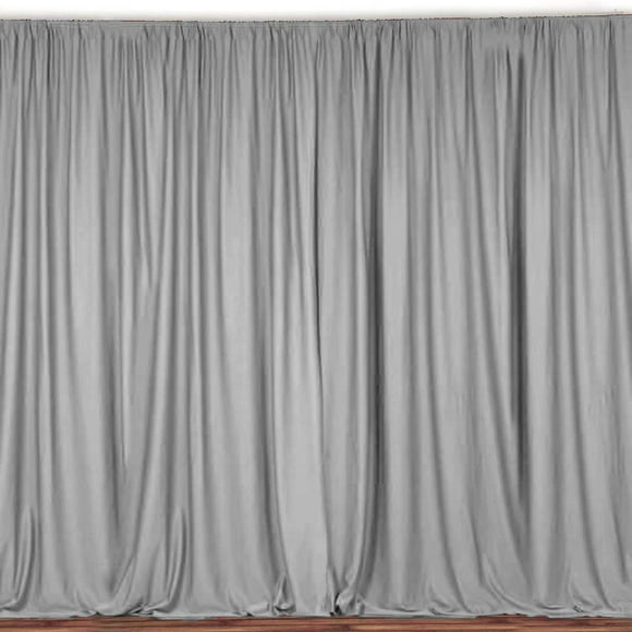 lovemyfabric 100% Polyester Window Curtain/Stage Backdrop Curtain/Photography Backdrop 58" Inch X 120" Inch(Approx 5ft X 10ft) (1, Silver)
