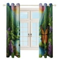 thumbnail image 3 of Blackout Curtains for Bedroom Landscape Butterfly Full Room Darkening Grommet Curtains for Living Room,Thermal Insulated Ombre Drapes, 3 of 7