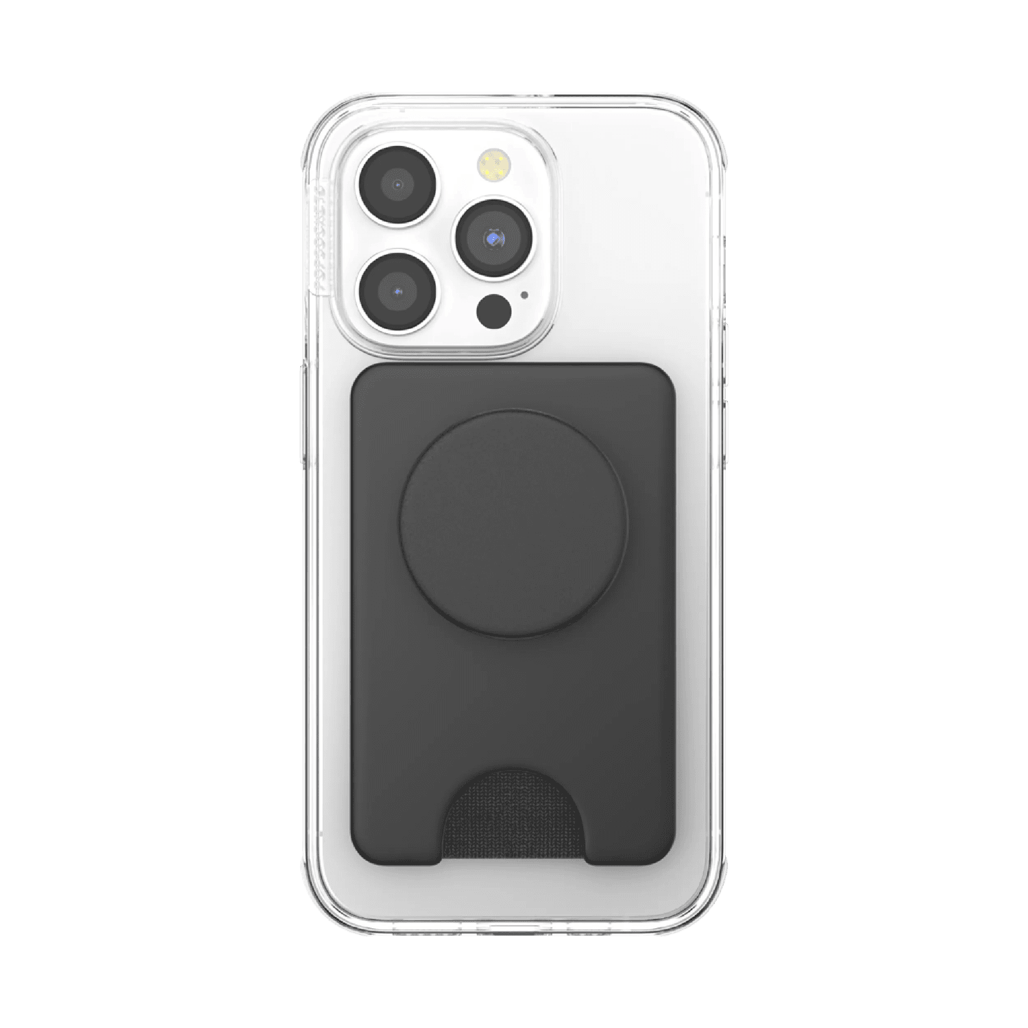 PopSockets Phone Wallet for MagSafe, Phone Card Holder with Grip, Black - Black