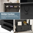 thumbnail image 5 of Modern Style Hall Tree with Storage Cabinet and 2 Large Drawers, Widen Mudroom Bench with 5 Coat Hooks,Entryway Bench Hall Tree for Entryway Hallway Living Room, 5 of 9