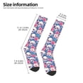 thumbnail image 2 of Naloa white flower Skull blue Thigh High Socks Extra Long Stretchy Sock Women Over Knee High Opaque Stocking Daily Wear, 2 of 6