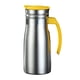 thumbnail image 1 of Jarra térmica de acero inoxidable para café de 1 litro, hervidor con aislamiento al vacío a prueba de fugas de agua. Amarillo con asa, 1 of 9