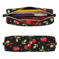 thumbnail image 3 of Ratiio Sweet Red Cherry Pattern Leather Pencil Case, Pencil Pouch with Durable Zipper, Compact and Stylish Organizer for Stationery, Art Supplies, Travel Essentials, 3 of 8