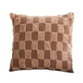 thumbnail image 2 of Iumwxz Checkerboard Textured Decorative Pillow Cover, 45x45cm Soft Polyester Fabric with Zippered Opening for Sofa or Bedroom, Gentle Fuzzy Texture and Layered Visual Appeal, 2 of 6