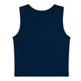 thumbnail image 3 of NAISIBABY Girls Tank Tops with Ribbed Knit, Casual Active Crewneck Breathable Soft Summer Cami Crop Tops Navy Size 13T, 3 of 6
