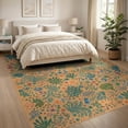 thumbnail image 3 of ODIKA 8'x10' Beige Botanical Washable Area Rug Lush Floral With Artistic Flair And Intricate Leafy Details Non-Shedding, Easy Care, for King Size Bedroom Under Bed, Master Suite, 3 of 7