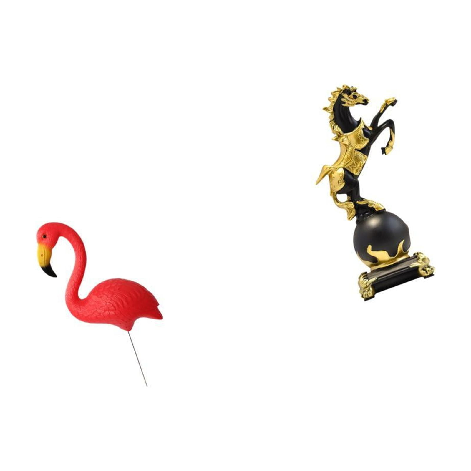 simhoa Flamingo Horse Garden Sculpture Figurine Ornament for Holiday Spring Modern Tabletop Centerpiece Yard Art Animal Statue for Bedroom Living Room